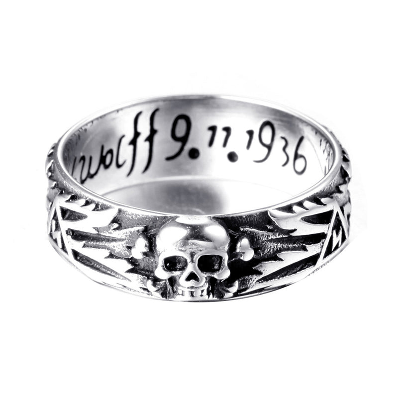 Punk Biker Skull Finger Ring Titanium Steel Men Women Couple Size 8-11 Jewelry