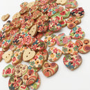 100 PCS Heart Shape Wooden Button Mixed 2 Hole Natural Sewing Children Handmade Clothes Buttons