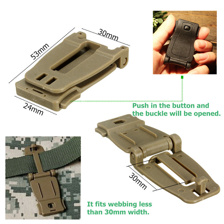 Molle Tactical Backpack Strap Webbing Connecting Buckle Clip
