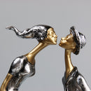 Kiss Couple Figurine Resin Handcrafts Lovers Statue Figurine Home Decorations