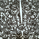 Beautiful Black & Off White Embroidery Big Flowers Lace Neckline Fabric Closure DIY