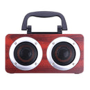W5B Wooden Wireless bluetooth Speaker Dual Units Stereo Bass TF Card AUX Speaker with Mic