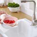 Double Layer Round Drain Basket Kitchen Bracket For Washing Fruit Vegetable