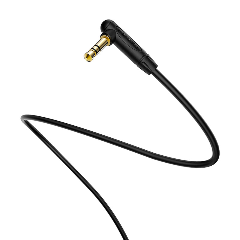 BOROFONE 3.5mm Male to Male 90 Degree Right Angle Audio AUX Data Cable For iPhone X 8Plus Oneplus 6T 7 Pro