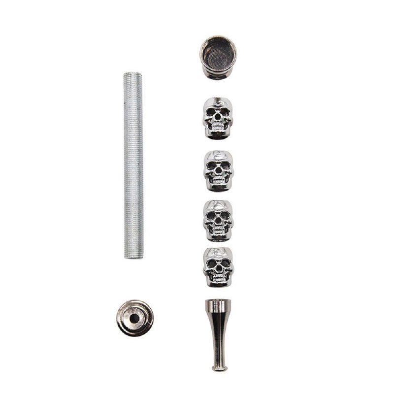 New Metal Water Pipes Silver four-piece Personality Pipe with Cap