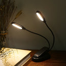 Double heads 10 LED Clip Table Light 3 Modes Dimming Battery powered Desk Lamp for Reading working