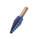 Drillpro 6Pcs HSS Nano Blue Coated Step Drill Bit With Center Punch Set Hole Cutter Drilling Tool