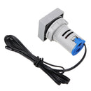 10pcs Mini Crystal Film Square Blue LED Digital Thermometer Signal Light AC 50-380V 220V Temperature Meter Indicator Range -20-200 with 1m Sensor