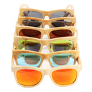 AZB Handmade Unisex Polarized Sunglasses Bamboo Wood Frame Fishing Temple Square Glasses