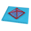 D-Type Blue 3D Printing Pen Drawing Tools Silicone Design Mat with Basic Template + 2pcs Insulation Silicone Finger Caps Kit