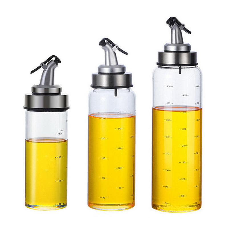 Portable Oil Dispenser Seasoning Bottles Dispenser With Scale Sauce Bottle Glass Storage Bottles For Oil Vinegar Kitchen Cooking Accessories