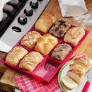 9 Cavity Rectangle Silicone Bread Cupcake Mould DIY Chocolate Soap Bakeware Tray