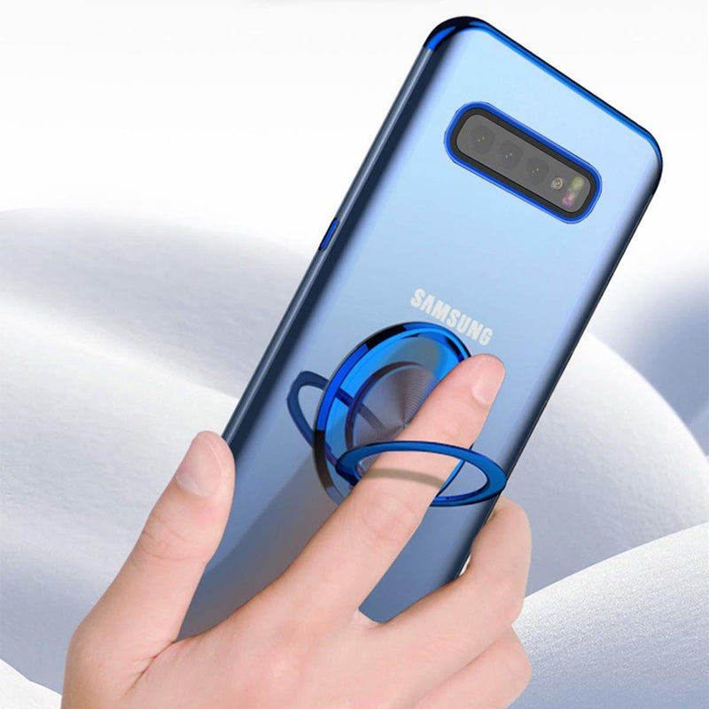 Bakeey Protective Case For Samsung Galaxy S10 Plating Ring Grip Kickstand Car Magnetic Back Cover