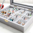 5 Colors Dual-Lock Ring Earring Jewelry Box Flannel Material Storage Box Dressing Table