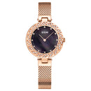 DOM G-1279 Crystal Casual Style Ladies Wrist Watch Mesh Steel Band Quartz Watch