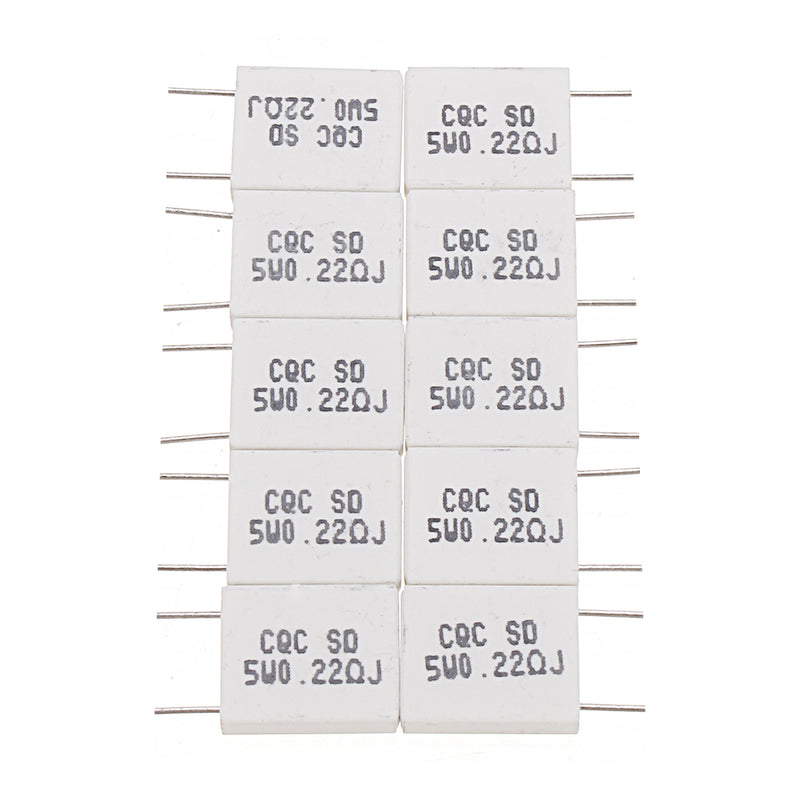 50pcs BPR56 5W 0.22R 0.22 Ohm 5w Non-inductive Ceramic Cement Resistor Wirewound Resistance
