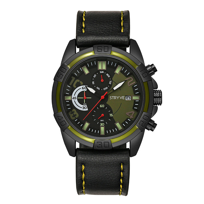 STRYVE S1001 Fashion Chrono Time Date Display Stopwatch Men Sport Quartz Watch