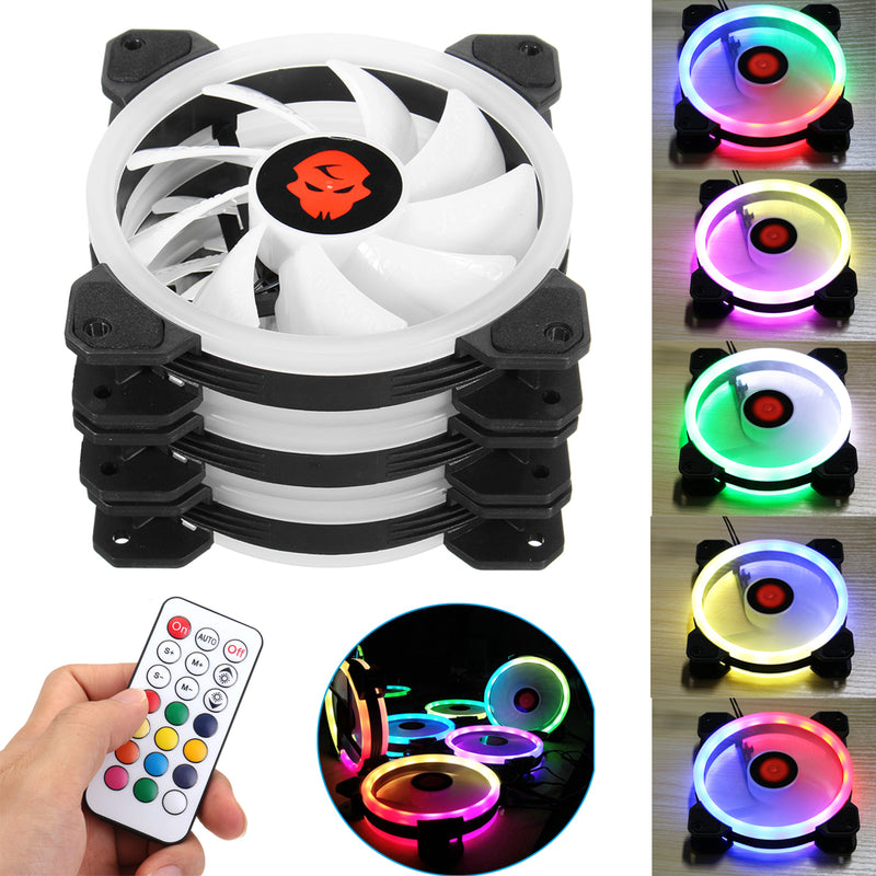 Coolmoon 3PCS 120mm Adjustable RGB LED Light Computer Case PC Cooling Fan with Remote