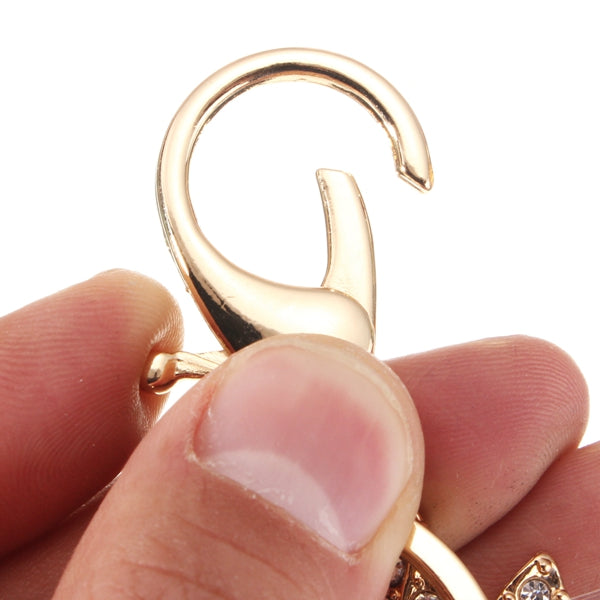 Dragonfly Rhinestone Crystal Lobster Clasp Alloy Keychain Keyring