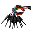 Set of 10 Test Hook Clip for Logic Analyzer - Black