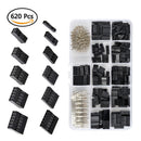 Lot 610pcs Wire Jumper Cable Pin Header Housing Crimp Male Female Pins Connectors wiht Case