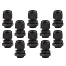 pack of 10Pcs Black Cable Glands Waterproof Cable Gland Joints with Locking Nut M16