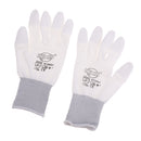 Protective Non-slip Work Gloves Working Knitted PU Resin Industry 9/L White + Gray