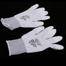 Protective Non-slip Work Gloves Working Knitted PU Resin Industry 9/L White + Gray