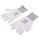 Protective Non-slip Work Gloves Working Knitted PU Resin Industry 9/L White + Gray