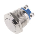 AC 250V 2A 19mm Round Cap Waterproof IP67 Metal SPST Momentary Push Button Switch - Silver
