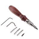 Professional Stitching Groover and Creasing Edge Beveler Leathercraft Tool Set for Handing Stitching Grooves (7 In 1)