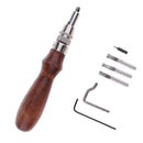 Professional Stitching Groover and Creasing Edge Beveler Leathercraft Tool Set for Handing Stitching Grooves (7 In 1)
