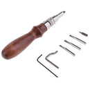 Professional Stitching Groover and Creasing Edge Beveler Leathercraft Tool Set for Handing Stitching Grooves (7 In 1)