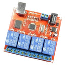 4-way 12V Relay Module Free Driver USB Control Switch PC Intelligent Control