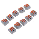 10pcs Reusable Spring Lever Nuts Terminal Block Cable Wire 3 Connectors
