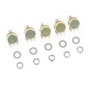Pack of 5Pcs 100K ohm Linear Mono Pot Potentiometer 3Pin 15mm Shaft with Nuts