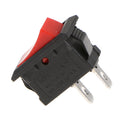 12Pcs SPST 2 Pin On/Off Rectangle Push Button Boat Rocker Switch 6A 250V