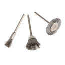 3Pcs Steel Wire Brush Polishing Wheels Full Kit For Rotary Tools