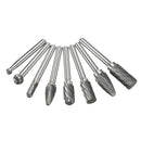8Pcs 1/4'' Shank Double Cut Carbide Rotary Burr Bur Die Grinder Carving Bit