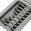 8Pcs 1/4'' Shank Double Cut Carbide Rotary Burr Bur Die Grinder Carving Bit