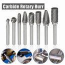 8Pcs 1/4'' Shank Double Cut Carbide Rotary Burr Bur Die Grinder Carving Bit