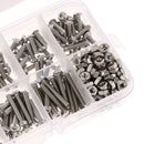 340Pcs M3 Stainless Steel Button Head Hex Socket Head Cap Bolts Screws Nuts Assortment Kit 5-20mm