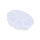 8 Grids Round Transparent Electronic Components Storage Assorting Box with Buckle Lids
