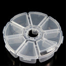 8 Grids Round Transparent Electronic Components Storage Assorting Box with Buckle Lids