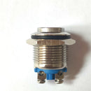 16mm High Round Metal 1 ON Push Button Momentary Switch Latching Waterproof Screw Terminals Silver Contact