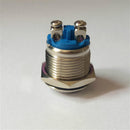 16mm High Round Metal 1 ON Push Button Momentary Switch Latching Waterproof Screw Terminals Silver Contact