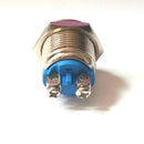 16mm High Round Metal 1 ON Push Button Momentary Switch Latching Waterproof Screw Terminals Copper Contact