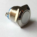 16mm Waterproof Self-reset Momentary Push Button Silver Screw Contact Switch