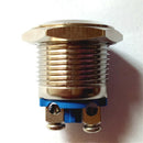 16mm Waterproof Self-reset Momentary Push Button Silver Screw Contact Switch