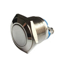 16mm Waterproof Self-reset Momentary Push Button Silver Screw Contact Switch